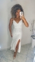 Vestido de noiva civil Paloma de alça fina com babados na saia na internet