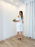 Vestido de noiva plus modelo ombro a ombro com saia midi fenda- Isís na internet