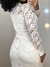 VESTIDO NOIVA CIVIL ANA MIDI TUBINHO COM MANGA LONGA BRANCO - loja online