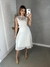 Vestido de noiva com renda bordada e saia tecido de chiffon plissada- Alice