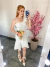 Vestido de noiva minimalista midi um ombro e barra com babados - loja online