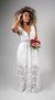 Vestido noiva longo de renda com decote em tule - Victoria - comprar online