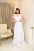 Vestido noiva longo minimalista com manga no poá- Talita (última peça) - loja online
