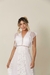 Vestido noiva longo minimalista com manga no poá- Talita (última peça) na internet