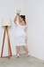 Vestido midi ombro a ombro com babados na saia Plus- Sabrina - comprar online