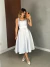 Vestido de zibeline midi com decote quadrado em saia princesa - Eva - loja online