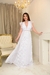 Vestido noiva longo minimalista com manga no poá- Talita (última peça)
