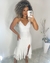 Vestido de noiva civil Paloma de alça fina com babados na saia