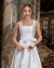 Vestido de zibeline midi com decote quadrado em saia princesa - Eva na internet