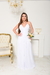 Vestido Laíza de microtule branco longo com amarrações nas costas - loja online