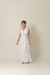 Vestido noiva longo minimalista com manga no poá- Talita (última peça)