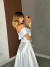 Long Zibeline Wedding Dress with Off-the-Shoulder Neckline and Skirt Slit - Olivia - buy online