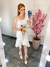 Imagem do Vestido de noiva minimalista midi um ombro e barra com babados