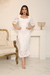 Vestido de noiva civil midi elegante com manga bufante - comprar online