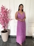 Vestido de festa longo de tule com decote e alça fina- Samela - comprar online