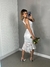 Vestido de noiva de renda com decote em tule e babados - Karol - loja online