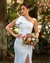 VESTIDO DE NOIVA LONGO TECIDO CREPE ACETINADO UM OMBRO SO COM LAÇO- ALESSANDRA na internet