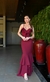 VESTIDO DE FESTA REBECA LONGO DE ALÇA FINA COM BABADOS NO BUSTO SEREIA