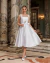 Vestido de zibeline midi com decote quadrado em saia princesa - Eva - comprar online