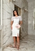 Vestido de noiva civil midi 2 em 1 com bolero de renda - MEL