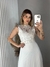Vestido de noiva com renda bordada e saia tecido de chiffon plissada- Alice - Closet Garota Up Vestidos Brancos para Casamento Civil -