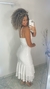 Vestido de noiva civil Paloma de alça fina com babados na saia - loja online