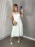 Vestido de renda com alças largas e detalhes de guipir com saia rodada - Eduarda
