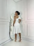 Vestido de noiva minimalista midi um ombro e barra com babados - comprar online