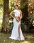 VESTIDO DE NOIVA LONGO TECIDO CREPE ACETINADO UM OMBRO SO COM LAÇO- ALESSANDRA - comprar online