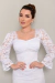 Vestido noiva civil Aurora romântico midi de renda com manga longa - Closet Garota Up Vestidos Brancos para Casamento Civil -