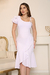 Vestido de noiva minimalista midi um ombro e barra com babados - comprar online