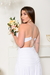 Vestido Laíza de microtule branco longo com amarrações nas costas - comprar online
