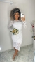 Vestido de noiva midi Ivy de manga longa rendado na internet