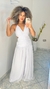 Imagem do Vestido Laíza de microtule branco longo com amarrações nas costas