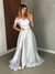 Vestido Longo de noiva tecido zibeline com decote ombro a ombro e fenda na saia - Olivia - loja online