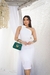 Vestido de noiva nula manga com laço midi e fenda na saia - Sara - loja online
