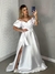 Vestido longo de ziberline com manga princesa e saia com bolso- Pilar na internet