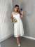 Vestido de renda com alças largas e detalhes de guipir com saia rodada - Eduarda - Closet Garota Up Vestidos Brancos para Casamento Civil -