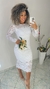 Vestido de noiva midi Ivy de manga longa rendado