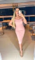 Vestido midi tubinho ombro a ombro rosê - buy online