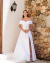 Long Zibeline Wedding Dress with Off-the-Shoulder Neckline and Skirt Slit - Olivia on internet