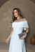 Vestido longuete com saia rodada e modelo ombro a ombro -Gracie na internet