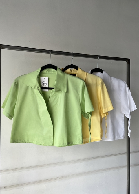CAMISA CROPPED MANGA MÉDIA