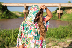 Poncho sakura azul - loja online