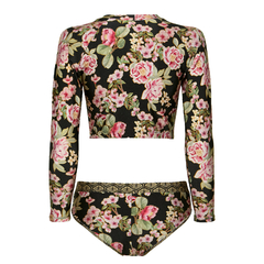 Cropped manga longa sakura preto na internet