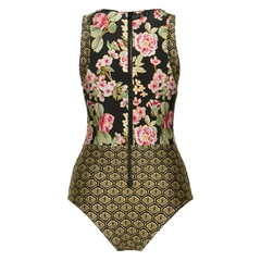 Maiô recorte sakura preto + leques - comprar online