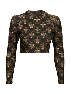 Cropped manga longa abacaxi