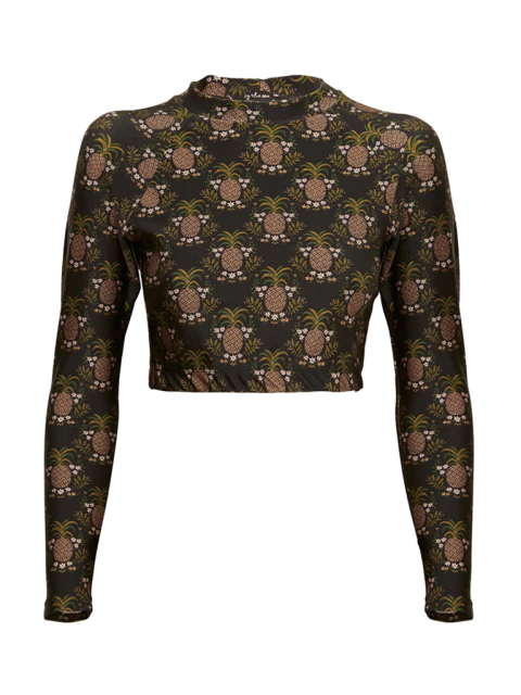 Cropped manga longa abacaxi