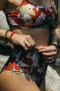 Hot pants cavada tsuru vermelho - loja online