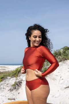 Cropped manga longa margarida - loja online
